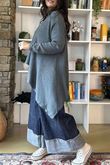 Bowie Asymmetric Turtle Neck Ribby Knit Pidgeon /28 =